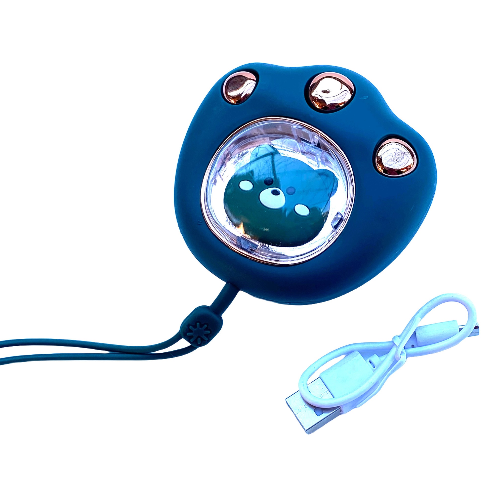 Imagine pentru Incalzitor de maini, portabil, cu LED, cu figurina de ursulet, verde