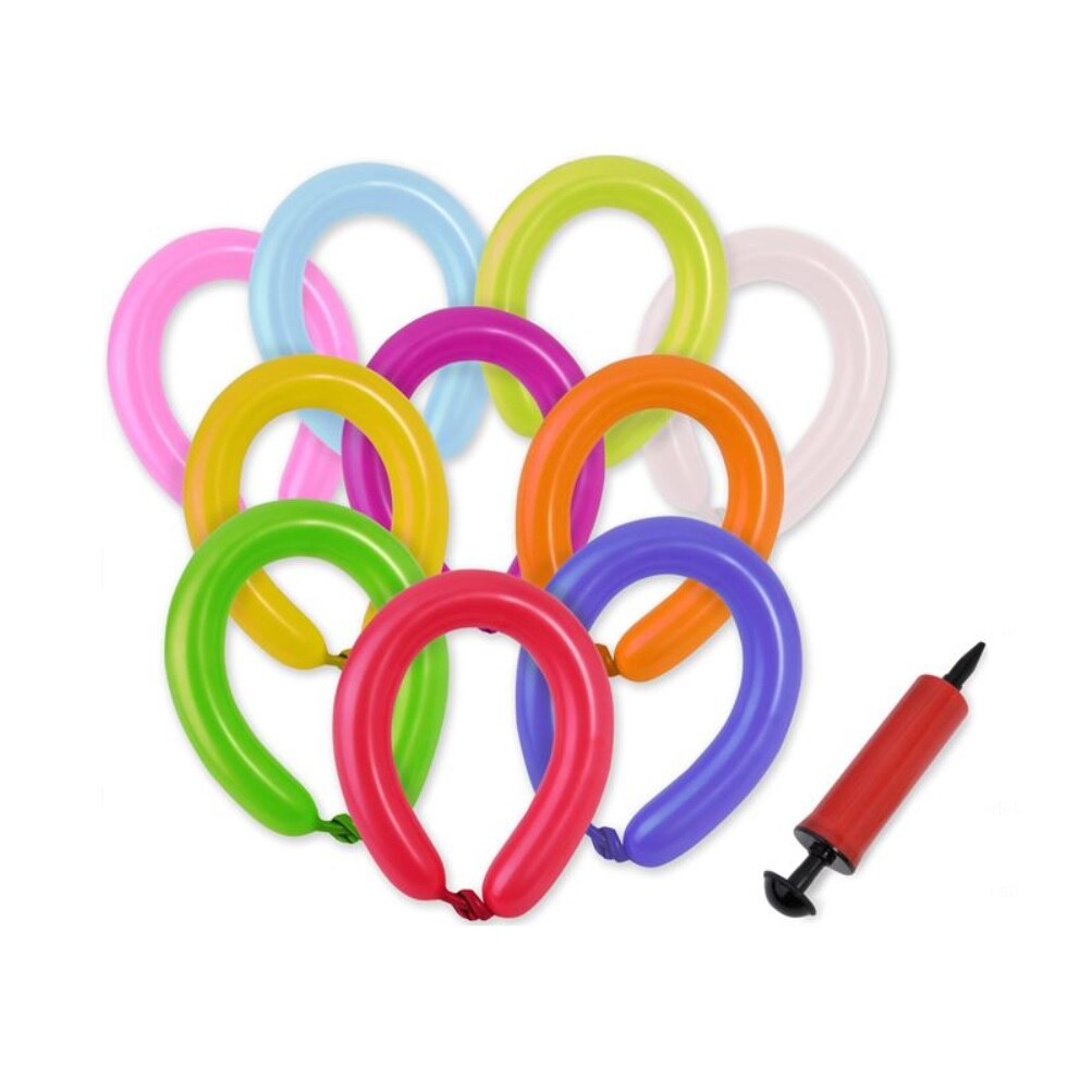 Imagine pentru Pachet 10 baloane pentru modelaj colorate cu pompa manuala