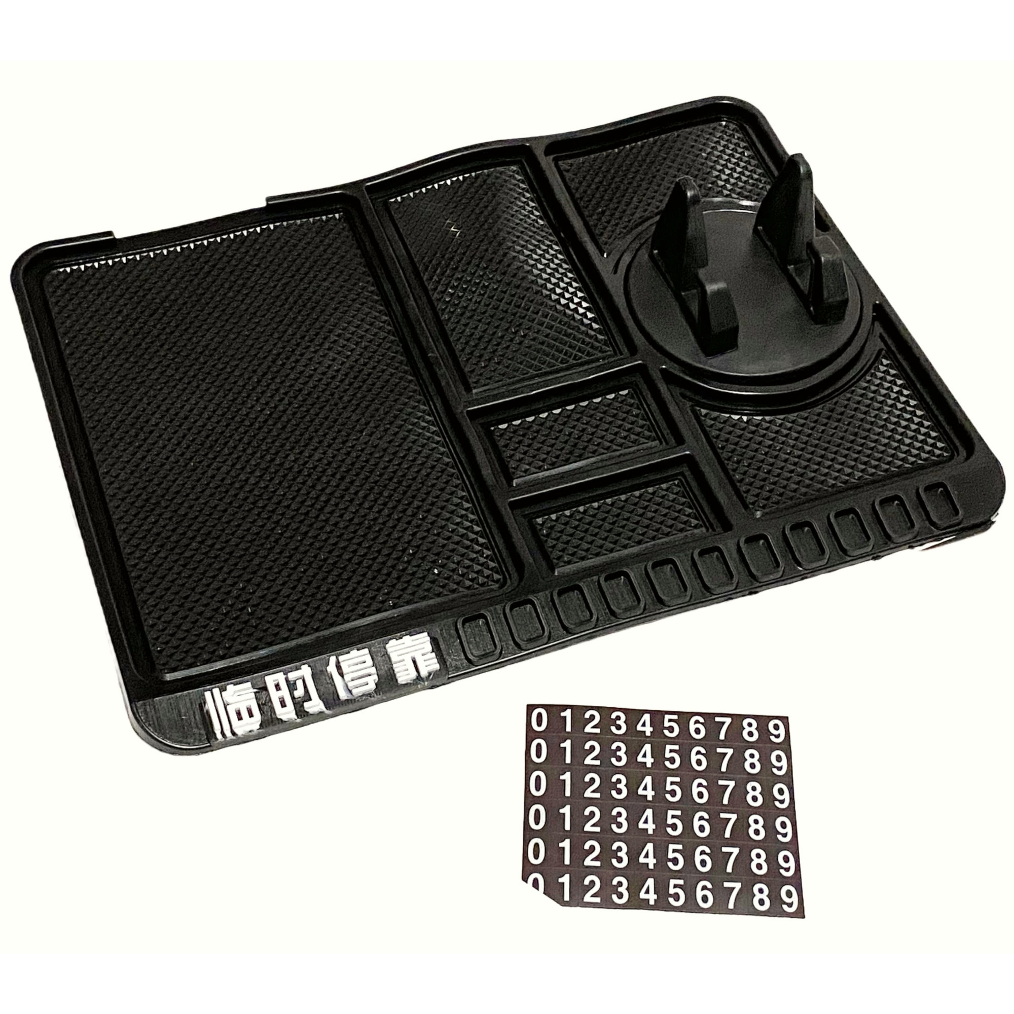 Imagine pentru Suport auto telefon multifunctional tip covoras antiderapant, Numar de Telefon, Rotire 360, negru